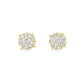 18K Yellow gold diamond cluster stud earrings. Item J37481 - ABC Jewelry Co