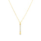 14K Yellow gold bar pendant necklace set with 6 round brilliant diamonds. Item J37535 - ABC Jewelry Co. 