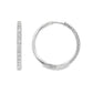 18K White gold hoop earrings set with round brilliant diamonds, item J37593 - ABC Jewelry Co.
