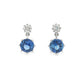 14K White gold drop earrings set with blue sapphires and round brilliant diamonds. Item J37495 - ABC Jewelry Co.