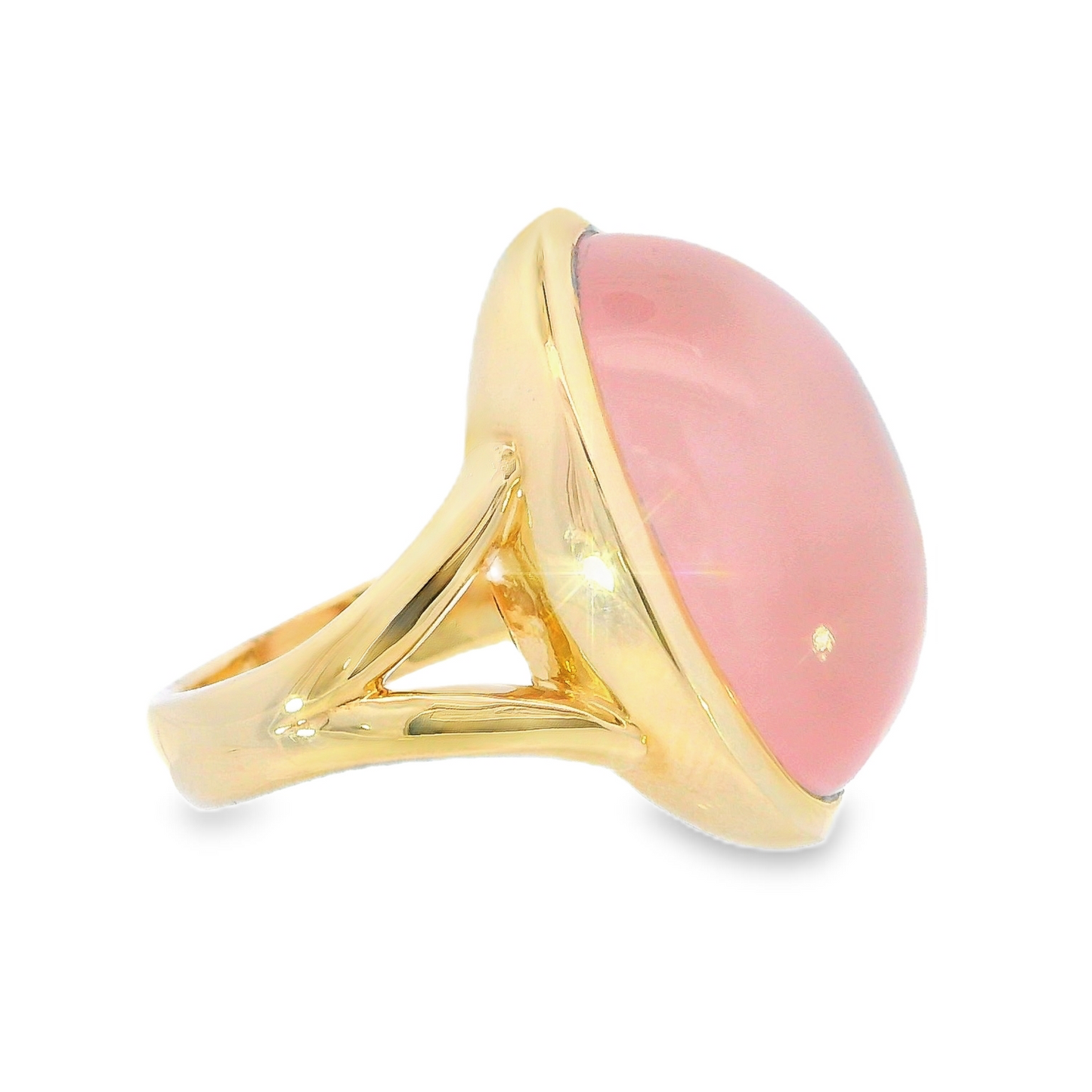 14K Yellow Gold - Rose Quartz Ring - J37638