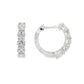 18K White gold hoop earrings set with round brilliant diamonds - item J37695, ABC Jewelry Co. 