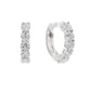 18K White gold hoop earrings set with round brilliant diamonds - item J37695, ABC Jewelry Co. 