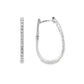 18K White gold oval hoop earrings set with natural mined diamonds, item J37696 - ABC Jewelry Co