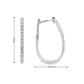 18K White gold oval hoop earrings set with natural mined diamonds, item J37696 - ABC Jewelry Co