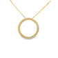 18K Yellow gold circular pendant set with diamonds. Item J37716 - ABC Jewelry Co.