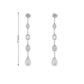 18K White gold dangle earrings featuring diamonds of assorted shapes. Item J37723 - ABC Jewelry Co