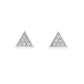 18K White gold cluster earrings with round brilliant diamonds set in a triangle mounting. Item J37725 - ABC Jewelry Co
