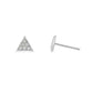 18K White gold cluster earrings with round brilliant diamonds set in a triangle mounting. Item J37725 - ABC Jewelry Co