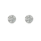 18K White gold earrings with a cluster of round brilliant diamonds. Item J37727 - ABC Jewelry Co.