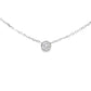 14K White gold necklace with bezel set round diamond - ABC Jewelry 