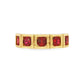 14K Yellow gold band set with 5 red rubies - Item J37794, ABC Jewelry Co. 