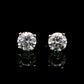 14K White gold stud earrings set with round brilliant diamonds. Item J37804 - ABC Jewelry Co.