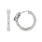 14K White gold hoop earrings set with round brilliant diamonds. Item J37819 - ABC Jewelry CO 