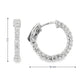 14K White gold hoop earrings set with round brilliant diamonds. Item J37819 - ABC Jewelry CO 