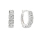 14K White Gold - Milgrain Diamond Hoop Earrings - J37822
