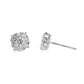 14K White gold diamond earrings with round brilliant centers surrounded by a halo of smaller round brilliant diamonds - item J37823, ABC Jewelry Co. 