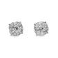 14K White gold diamond earrings with round brilliant centers surrounded by a halo of smaller round brilliant diamonds - item J37823, ABC Jewelry Co. 