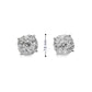 14K White gold diamond earrings with round brilliant centers surrounded by a halo of smaller round brilliant diamonds - item J37823, ABC Jewelry Co. 