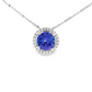 18K White Gold - Tanzanite & Diamond Halo Pendant - J37857