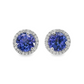 14K White Gold - Tanzanite & Diamond Earrings - J37858