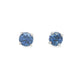14K White gold stud earrings set with round blue sapphires. Item J37904 - ABC Jewelry