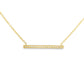 14K Yellow gold necklace with diamond set bar pendant. Item J31812 - ABC Jewelry Co. 