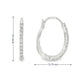 14K White gold oval hoop earrings set with round brilliant diamonds. Item J37963 - ABC Jewelry Co