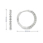 14K White gold hoop earrings set with round brilliant diamonds. Item J37964 - ABC Jewelry Co
