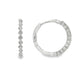 14K White gold hoop earrings set with round brilliant diamonds. Item J37964 - ABC Jewelry Co