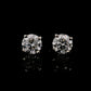 14K White gold stud earrings set with round brilliant diamonds. Item J37987 - ABC Jewelry Co. 