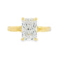 14K Yellow gold solitaire engagement ring set with radiant cut diamond. Item J37991 - ABC Jewelry Co. 
