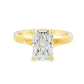 14K Yellow gold solitaire engagement ring set with radiant cut diamond. Item J37991 - ABC Jewelry Co. 