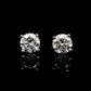 14K White gold stud earrings set with round brilliant diamonds. Item J38154 - ABC Jewelry Co