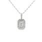 14K White Gold - Diamond Halo Pendant - J38339