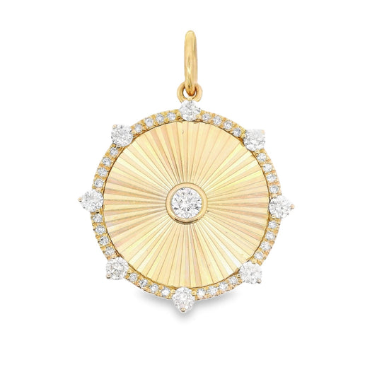 14K Yellow Gold - Diamond Pendant - J38399