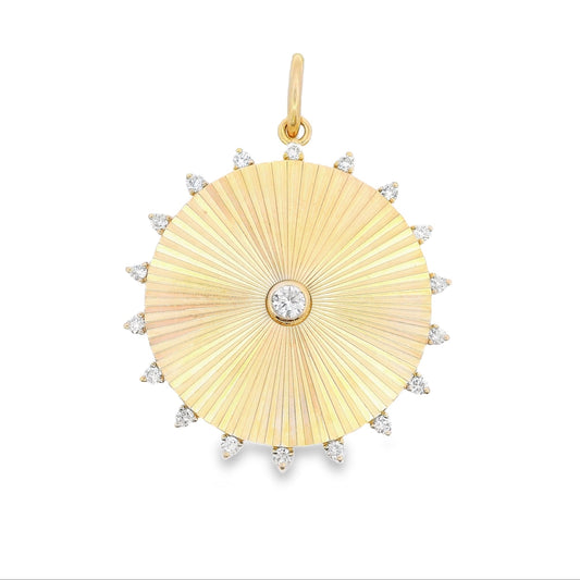 14K Yellow Gold - Diamond Pendant - J38400