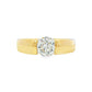 14K Yellow gold solitaire ring set with thick band, set with round brilliant diamond - item J38489, ABC Jewelry Co. 