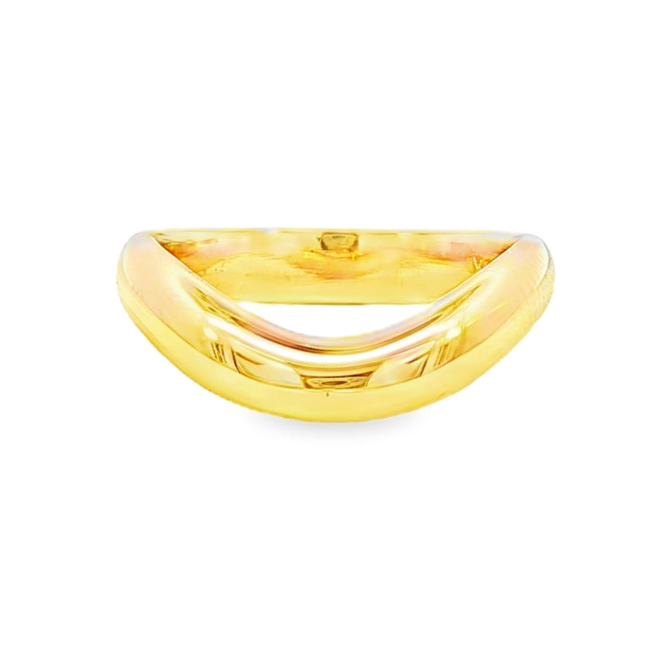 14K Yellow gold curved band. Item J38606 - ABC Jewelry Co