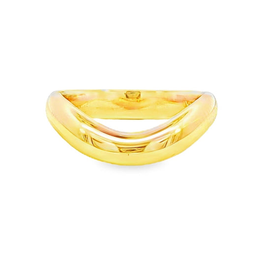 14K Yellow gold curved band. Item J38606 - ABC Jewelry Co