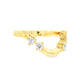 14K Yellow gold curved band set with 5 round brilliant diamonds. Item J38608 - ABC Jewelry Co. 