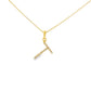 14K Yellow Gold - Diamond Set Initial Necklace - J38614