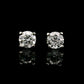 14K White gold stud earrings set with round brilliant diamonds. Item J38639 - ABC Jewelry Co. 