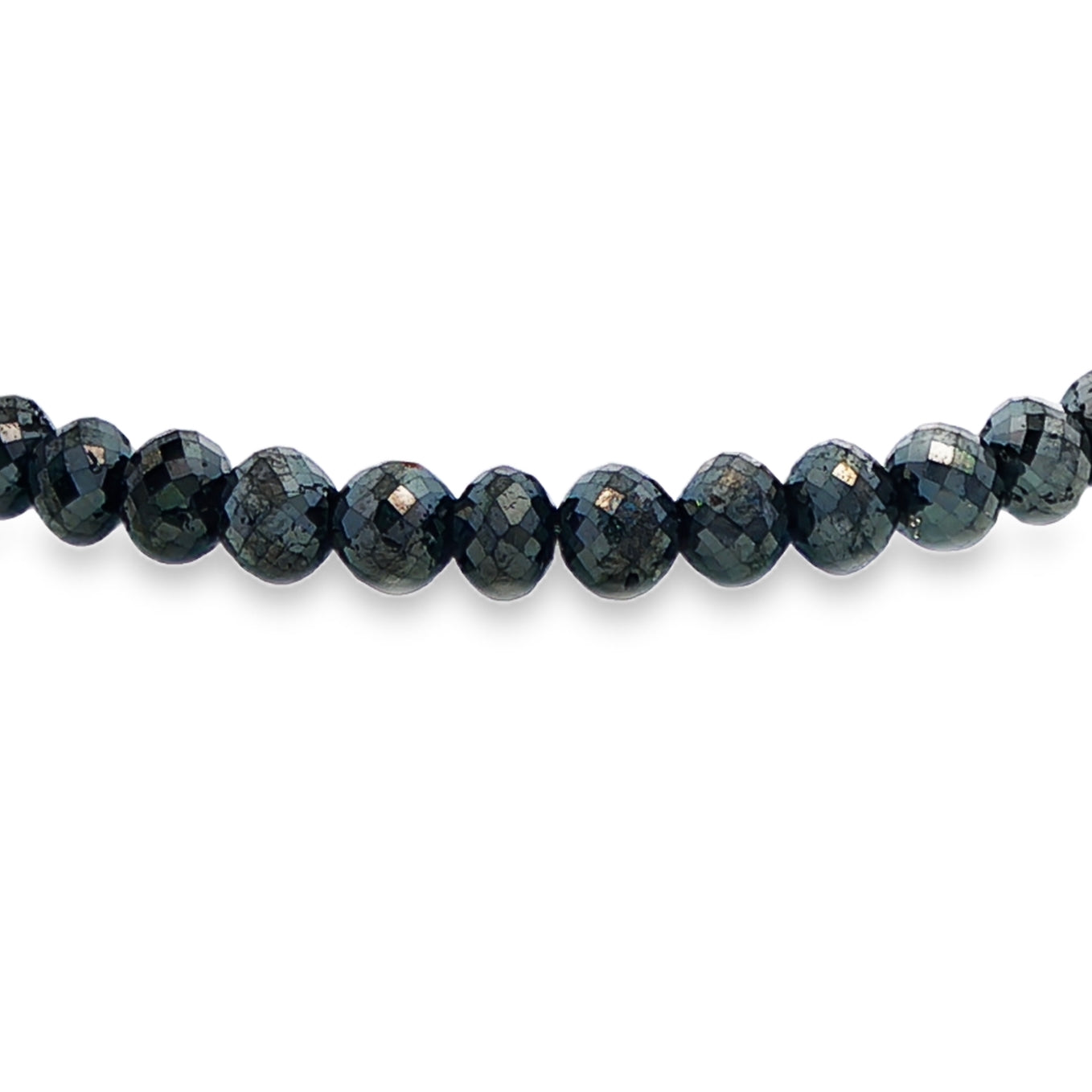 Black diamond strand bracelet with 14K yellow gold clasp. Item J38679 - ABC Jewelry Co.