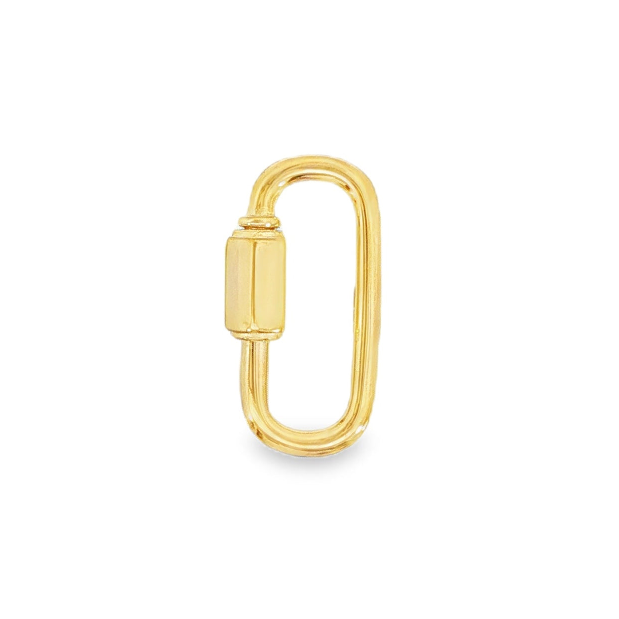 14K Yellow gold carabiner charm. Item J38685 - ABC Jewelry Co