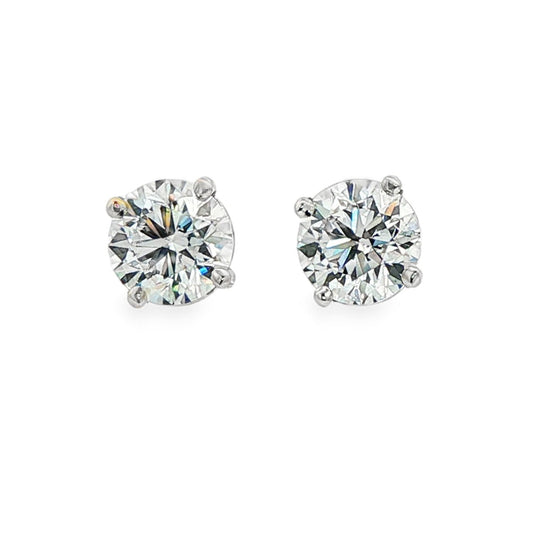 14K White gold diamond stud earrings. Item J38704 - ABC Jewelry Co.