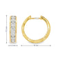 14K Yellow gold hoop earrings channel set with round brilliant diamonds. Item J38756 - ABC Jewelry Co.
