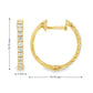 14K Yellow gold hoop earrings set with round brilliant diamonds. Item J38770 - ABC Jewelry Co. 