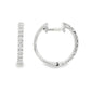 14K White gold hoop earrings set with round brilliant diamonds. Item number J38778 - ABC Jewelry Co.