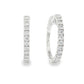 14K White gold hoop earrings set with round brilliant diamonds. Item number J38778 - ABC Jewelry Co.